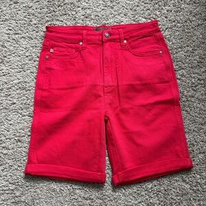 Judy Blue Red Denim Bermuda Shorts
